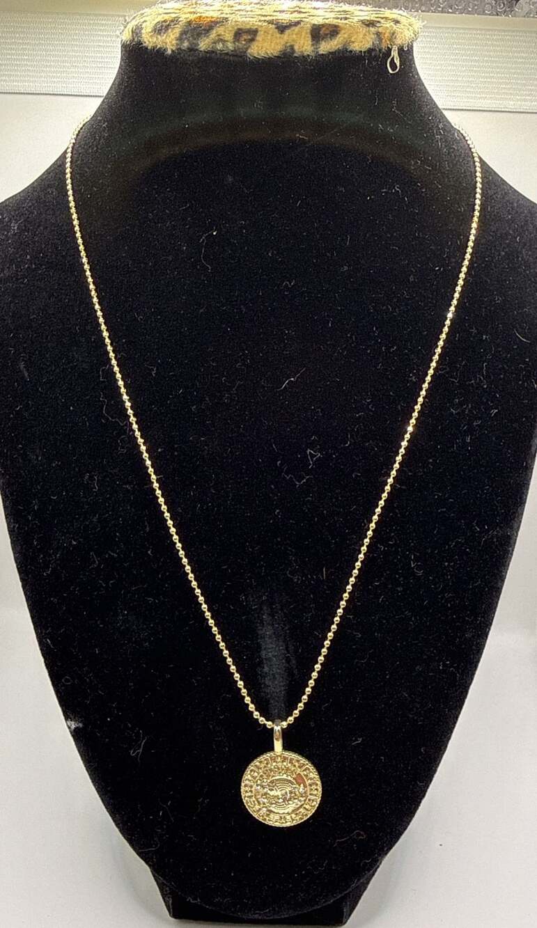 Melinda Maria Coin Pendant Necklace Gold-Tone Ball Chain